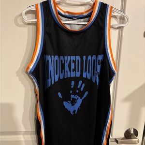 Knocked Loose Black and Blue Basketball Jersey